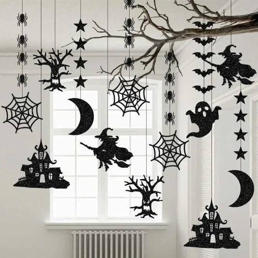 Halloween Hanging Decorations – 6-Piece Ghost Witch Garland