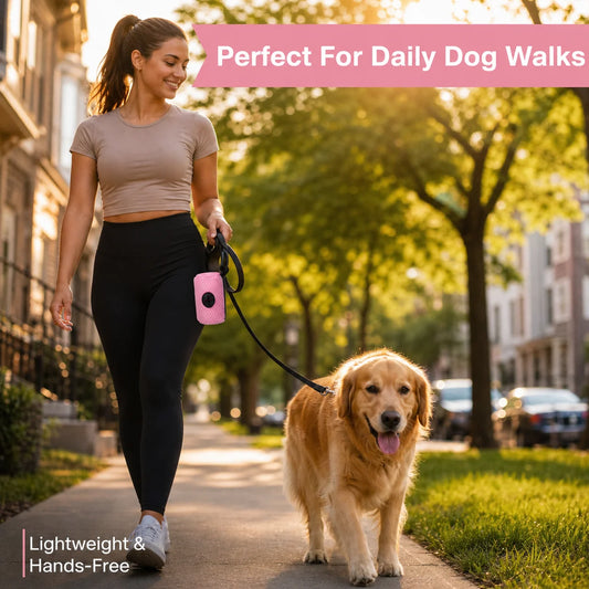 Dog Poop Bag Dispenser Hanging Holder for Convenient Walks