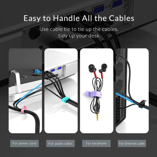 Cable Organizer – Reusable Silicone Cable Ties for Cord Management