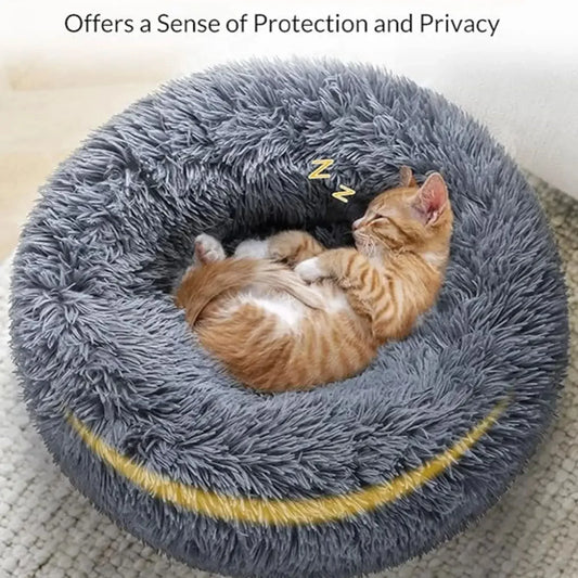 Round Dog Bed Plush Washable Sleeping Bed for Small to Large Pets