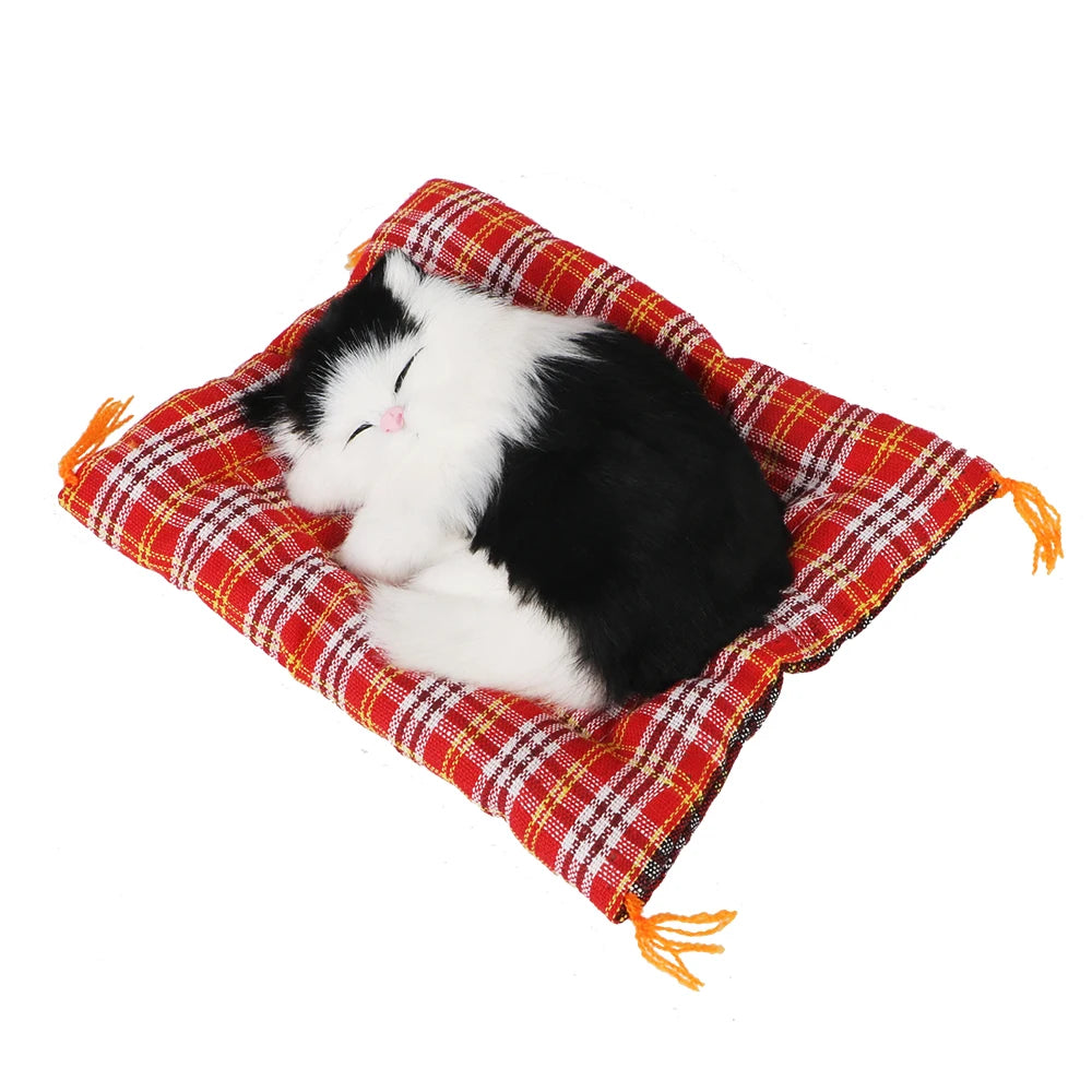 Plush Cat Car Ornament Cute Sleeping Kitten Dashboard Decoration