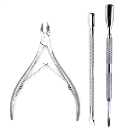 Manicure Nail Care Kit – 4-Piece Stainless Steel Cuticle Tool Set