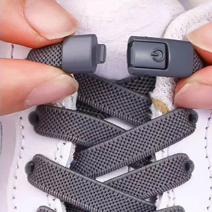 No Tie Shoe Laces with Press Lock Elastic Flat Shoelaces
