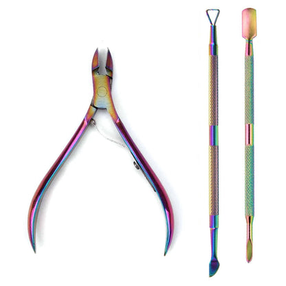 Manicure Nail Care Kit – 4-Piece Stainless Steel Cuticle Tool Set