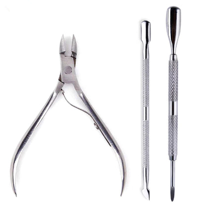 Manicure Nail Care Kit – 4-Piece Stainless Steel Cuticle Tool Set