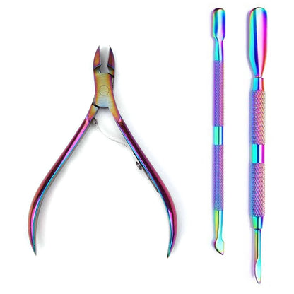 Manicure Nail Care Kit – 4-Piece Stainless Steel Cuticle Tool Set