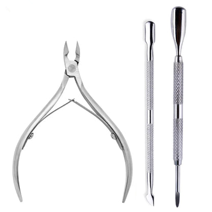 Manicure Nail Care Kit – 4-Piece Stainless Steel Cuticle Tool Set