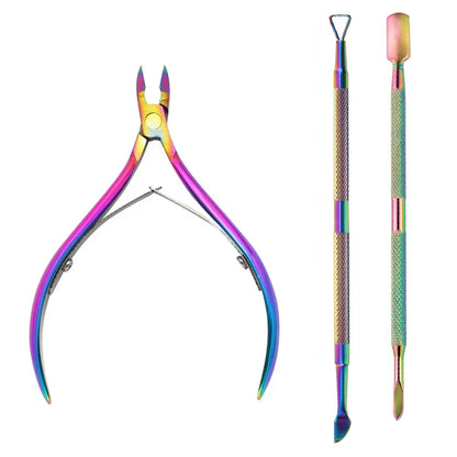 Manicure Nail Care Kit – 4-Piece Stainless Steel Cuticle Tool Set