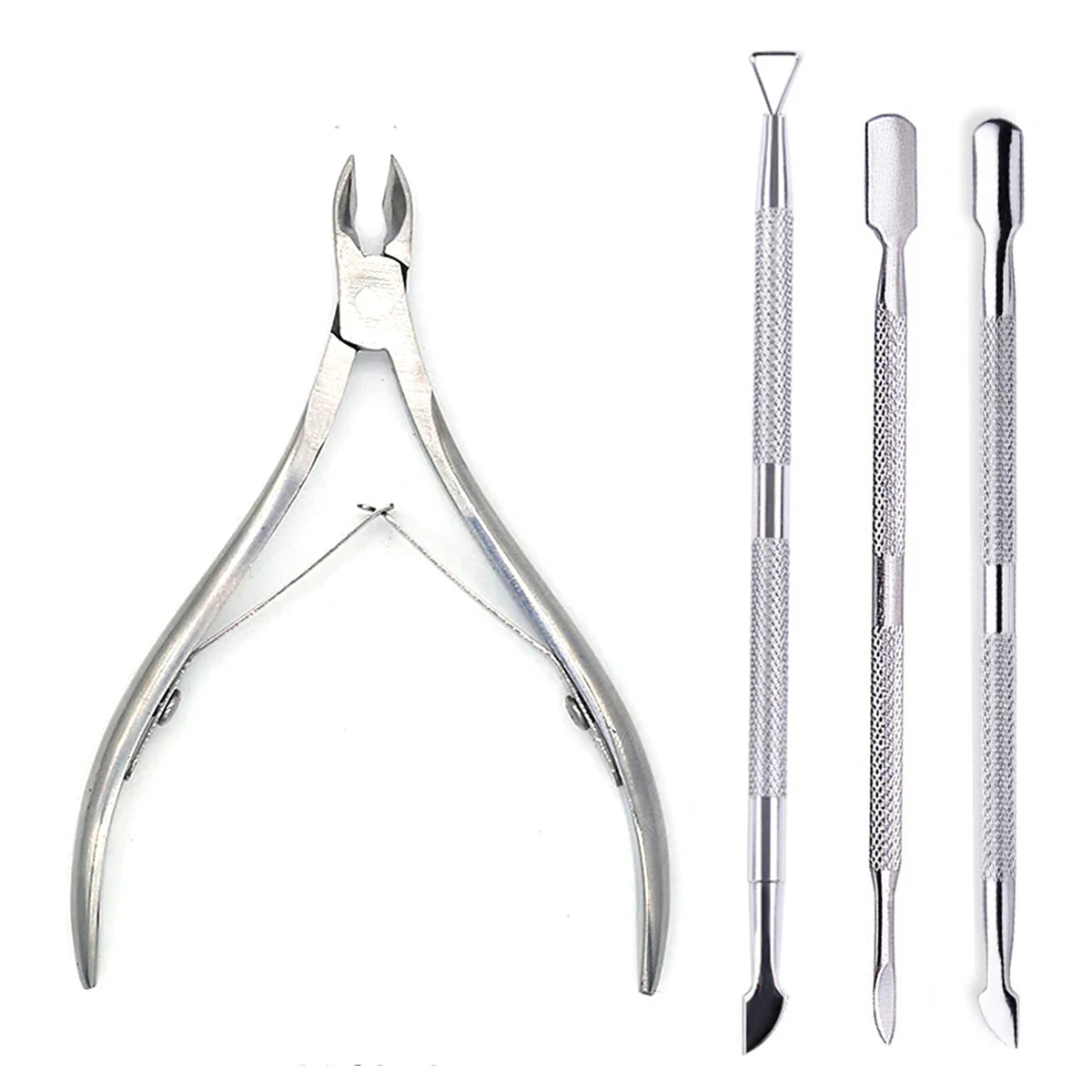 Manicure Nail Care Kit – 4-Piece Stainless Steel Cuticle Tool Set