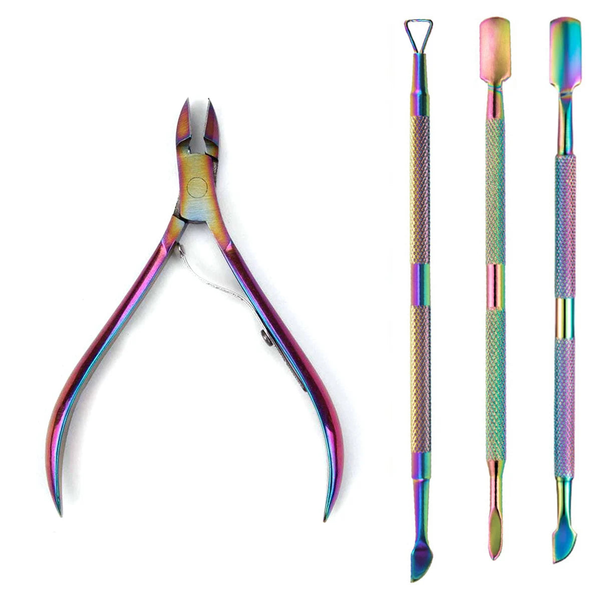 Manicure Nail Care Kit – 4-Piece Stainless Steel Cuticle Tool Set