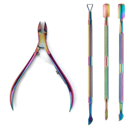 Manicure Nail Care Kit – 4-Piece Stainless Steel Cuticle Tool Set