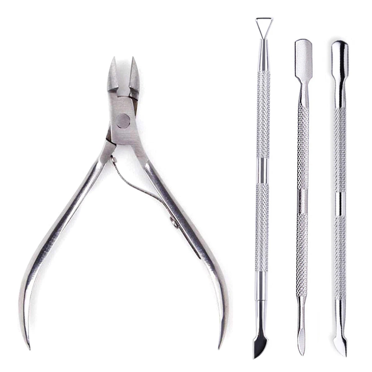 Manicure Nail Care Kit – 4-Piece Stainless Steel Cuticle Tool Set