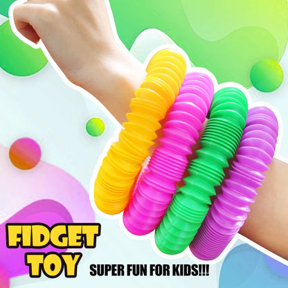 Pop Tube Fidget Toy – 4-Pack Mini Stretchy Sensory Tubes