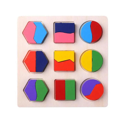Wooden Shape Sorting Puzzle for Toddlers and Preschool Learning