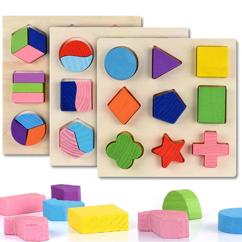 Wooden Shape Sorting Puzzle for Toddlers and Preschool Learning