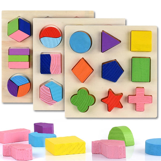 Wooden Shape Sorting Puzzle for Toddlers and Preschool Learning