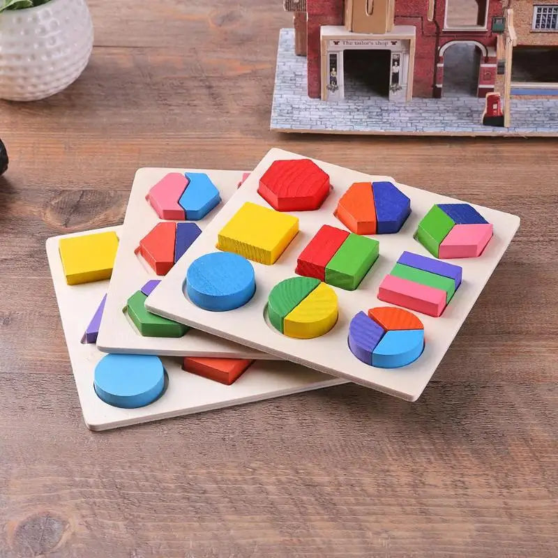 Wooden Shape Sorting Puzzle for Toddlers and Preschool Learning