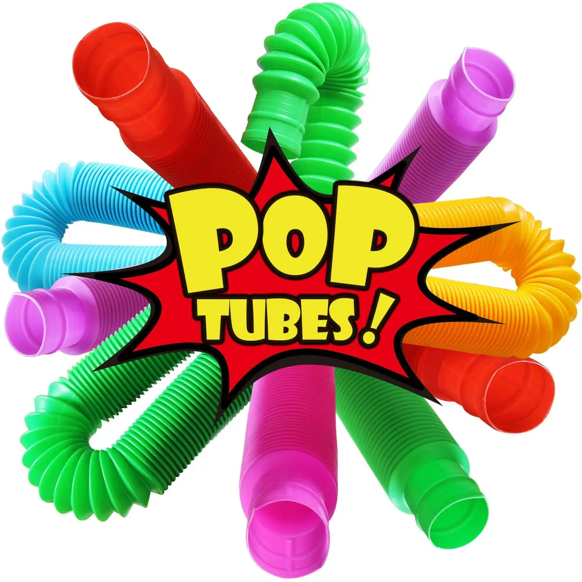 Pop Tube Fidget Toy – 4-Pack Mini Stretchy Sensory Tubes