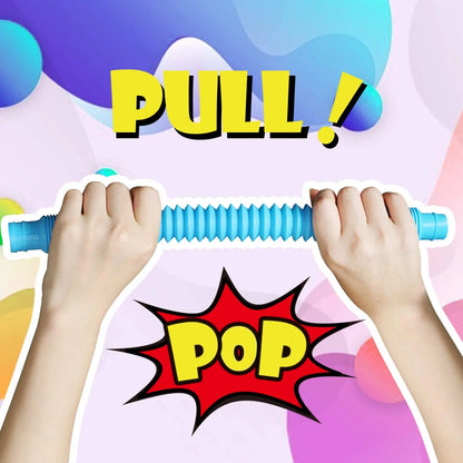Pop Tube Fidget Toy – 4-Pack Mini Stretchy Sensory Tubes