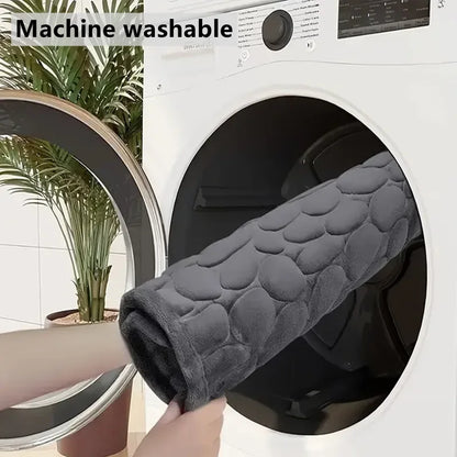 Non Slip Bathroom Mat with Cobblestone Design, Absorbent & Quick Dry