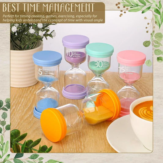 Colorful Hourglass Sand Timer 1–30 Minute Kids Desk Decor