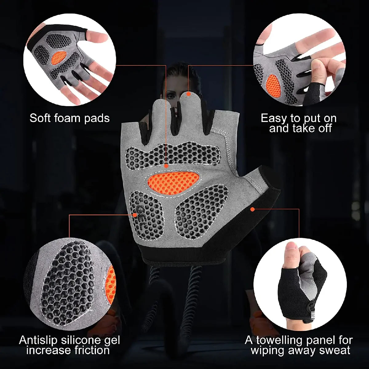 Weightlifting Gloves for Gym Training, Fitness and Cycling