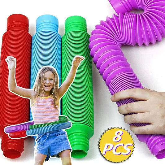 Colorful Pop Tubes – Stretchy Sensory Fidget Toy for Stress Relief
