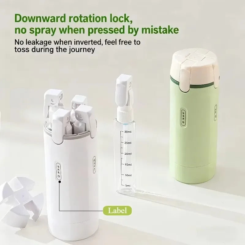 Travel Bottles – 4-in-1 Refillable Toiletry Container Set