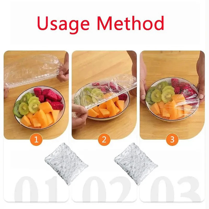 50 Pack Elastic Food Covers for Bowls, Plates and Food Containers