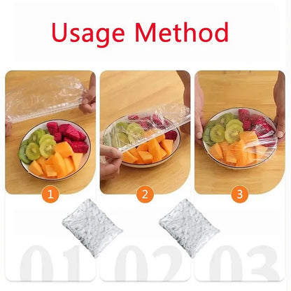 50 Pack Elastic Food Covers for Bowls, Plates and Food Containers