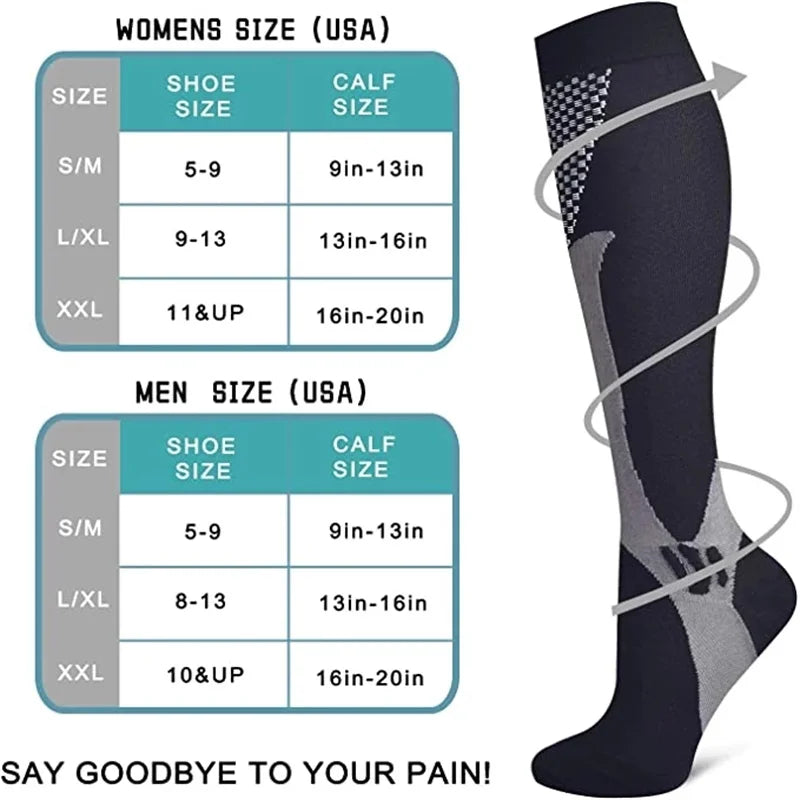 Compression Socks for Sports, Nursing, Pregnancy and Everyday Wear