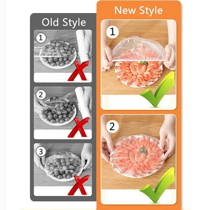 50 Pack Elastic Food Covers for Bowls, Plates and Food Containers