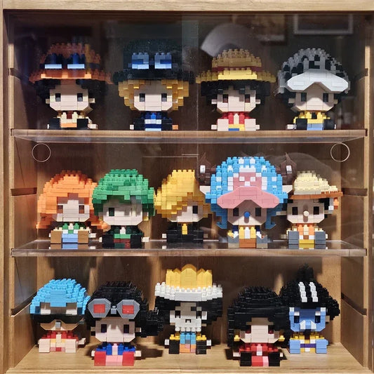 ONE PIECE Sun God Nika Luffy Micro Building Block Chopper Ace Buggy 3D Anime Model Assembly Mini Bricks Figure Toys For Gift