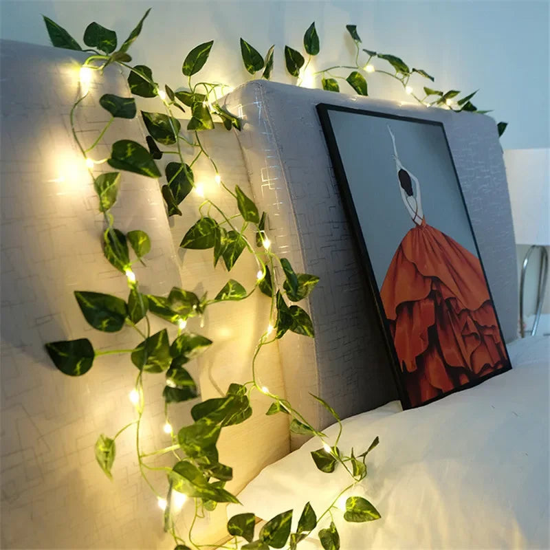 Artificial Vine String Lights with LED Leaf Fairy Lights