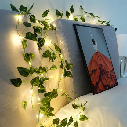 Artificial Vine String Lights with LED Leaf Fairy Lights