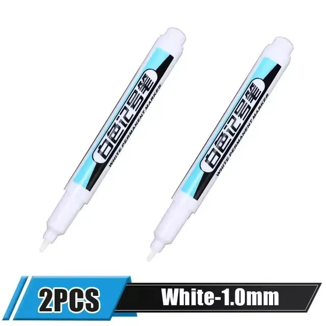 White Paint Marker Pen for Wood, Glass, Metal & Plastic