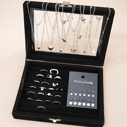 Women's Jewelry Set with Butterfly, Heart & Pearl Style Pieces