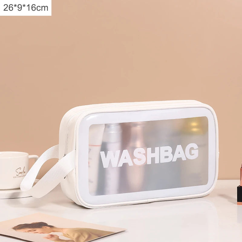 Waterproof Travel Makeup Bag with Transparent Large Capacity Design