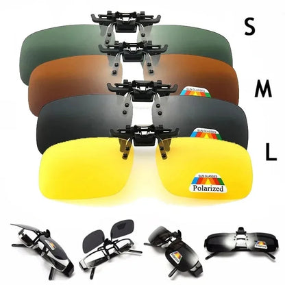 Polarized Clip-On Sunglasses Flip Up UV Protection Lens Clips