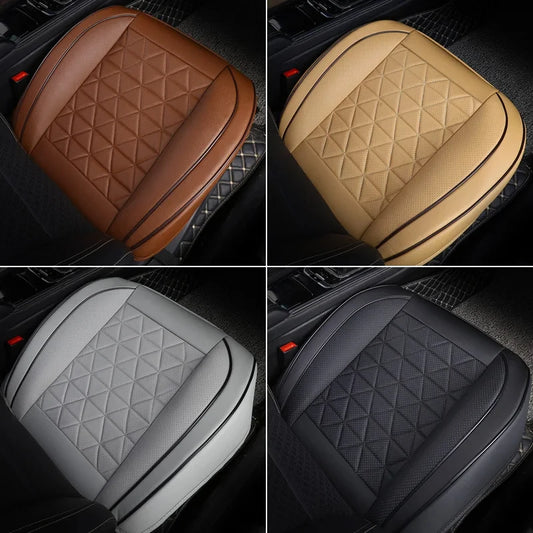 Front Car Seat Cover with PU Leather Cushion and Storage Pockets
