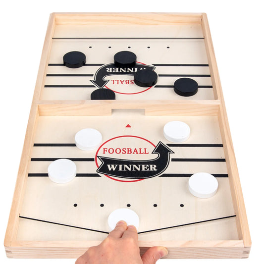 Sling Puck Game Wooden Tabletop Hockey Board Game