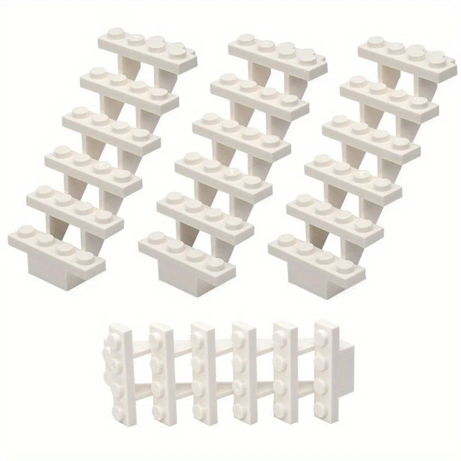 4pcs Staircase MOC Bricks 7x4x6 House Stairs Straight Open 30134 Steps Ladder Modular My City Building Block DIY Bricks Toy