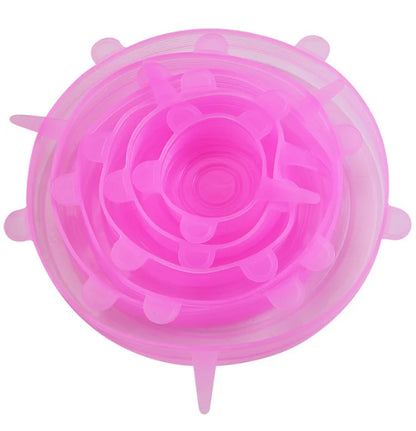 Silicone Stretch Lids 6 Pack Reusable Airtight Food Covers