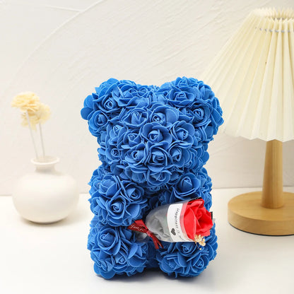 Foam Rose Teddy Bear Carry Bouquet. Ideal for Weddings, Mother's Day, Thank You to Nurses/Teachers or Other Celebrations!