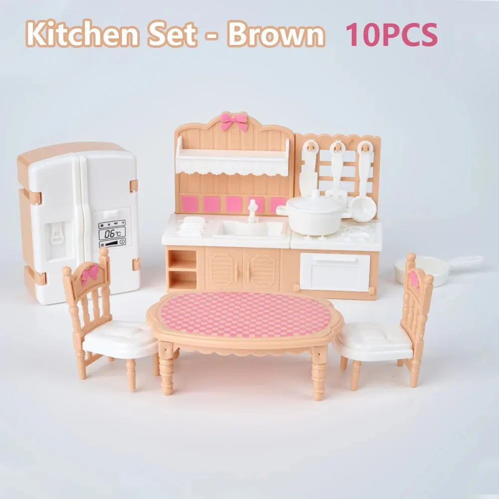Dollhouse Furniture Set – 10-Piece Miniature Kitchen Accessories