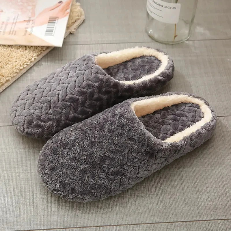 Fluffy Home Slippers – Soft Plush Indoor Slides for Men and Women