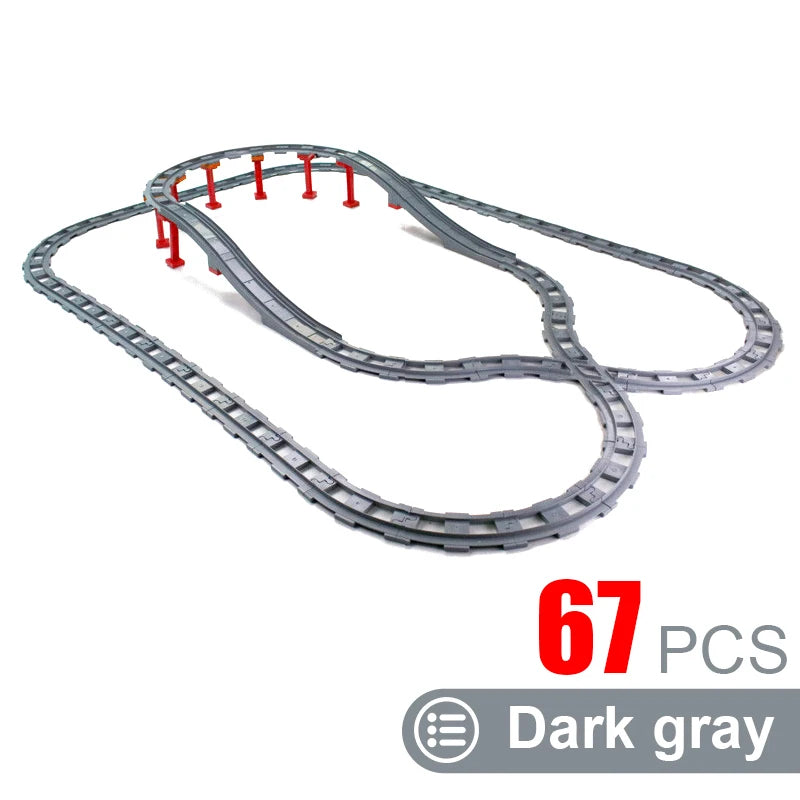 Kids Train Track Accessories Large Building Blocks DIY Railway Toys Big Blocks Compatible Duploed STEM Educational Gift Toddlers