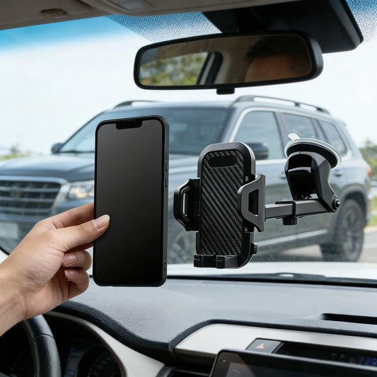 Car Phone Holder 360° Rotating Suction Cup Mount with Telescopic Arm