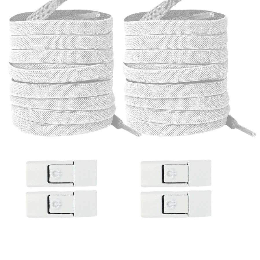 No Tie Shoe Laces with Press Lock Elastic Flat Shoelaces