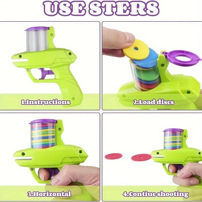 Cat Disc Launcher Toy with 15 Reusable Foam Discs for Interactive Play